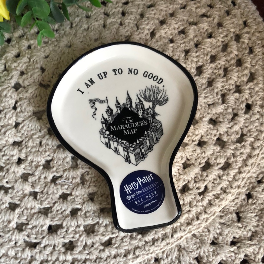 Harry Potter Marauder's Map Ceramic Spoon Rest - White & Black